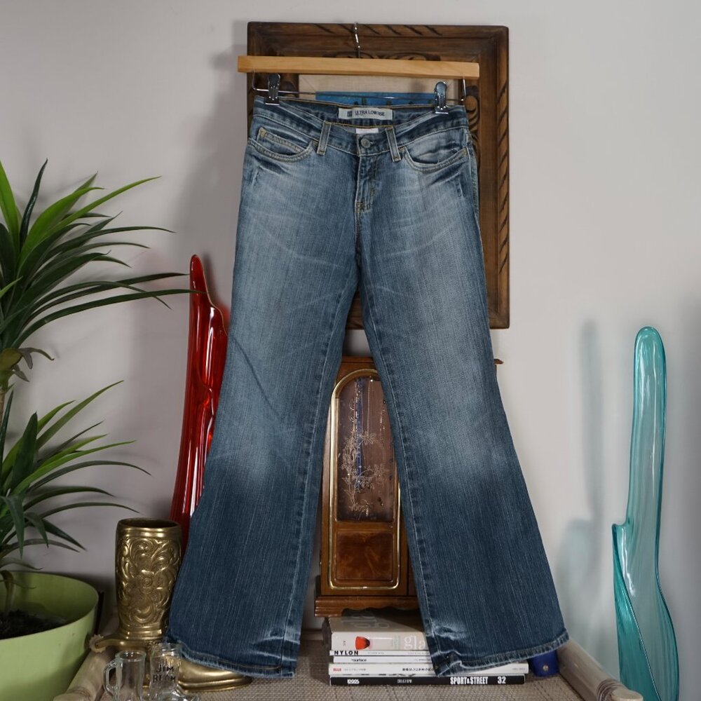 Vintage Gap ultra low rise denim flare jeans 2 ankle